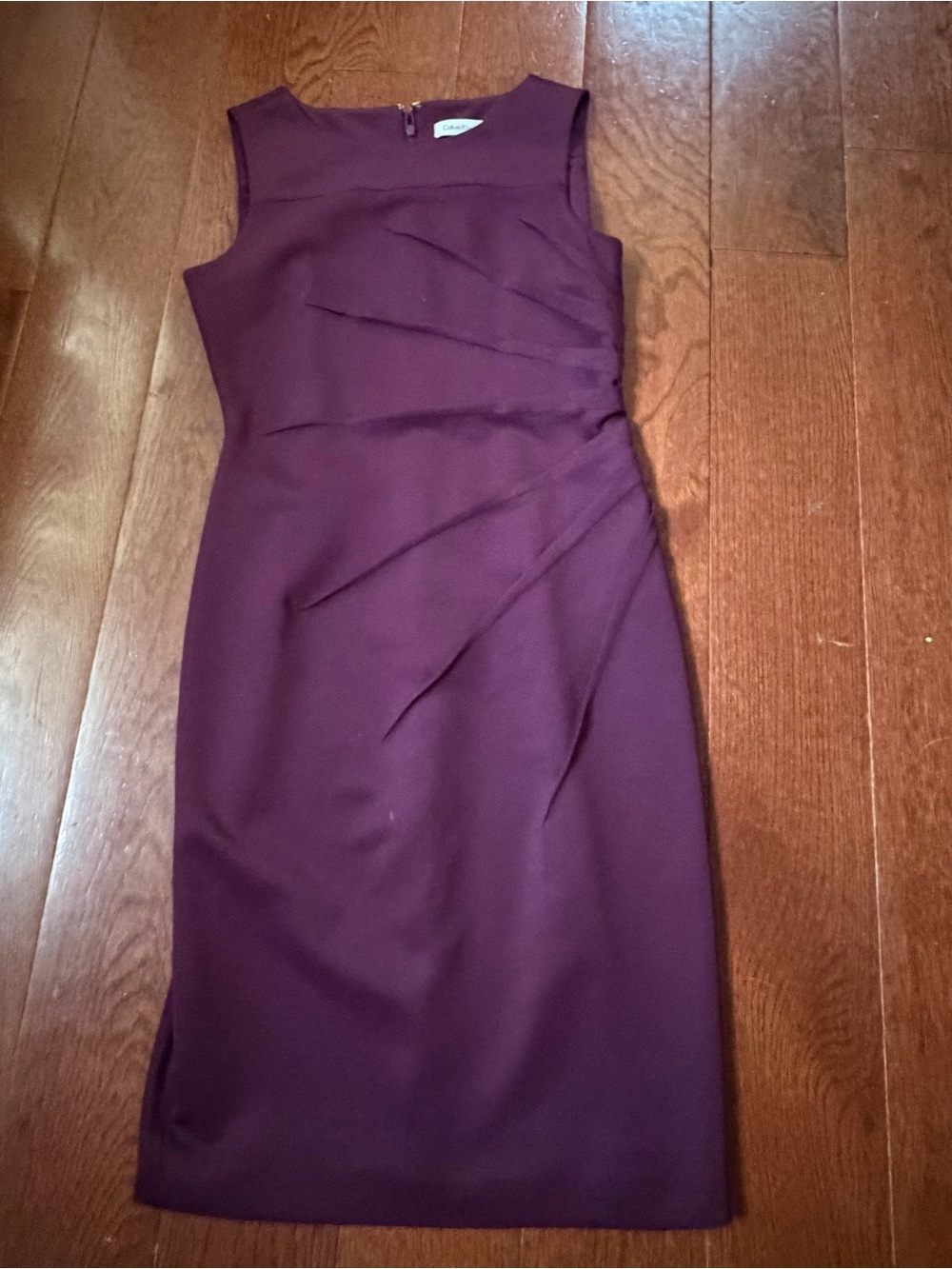 Calvin Klein Sleeveless Sheath Dress in Plum